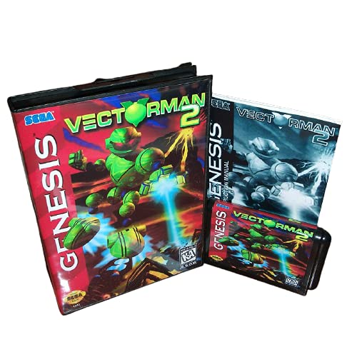 Aditi Vectorman 2 ABD Kapak ile Kutu ve Manuel Genesis Sega Megadrive Video Oyun Konsolu 16 bitlik MD Kartı (ABD,