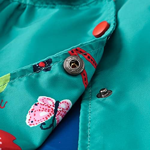 Çocuk Giyim Kız Sevimli Düğme Ceket Baskılı Uzun kollu Kapüşonlu Rüzgarlık Ceket Erkek Kız Dış Giyim Ceket ve Mont