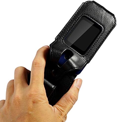 Nakedcellphone [Siyah Vegan Deri] Kriket İlk Flip (U102AC), AT&T Cingular Flip 4 Telefon (U102AA)için [Dahili Ekran