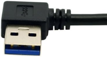 Cablecc Geri Dönüşümlü USB 3.1 USB-C Açılı 90 Derece Sol Açılı A Erkek Veri Kablosu Tablet Cep Telefonu için