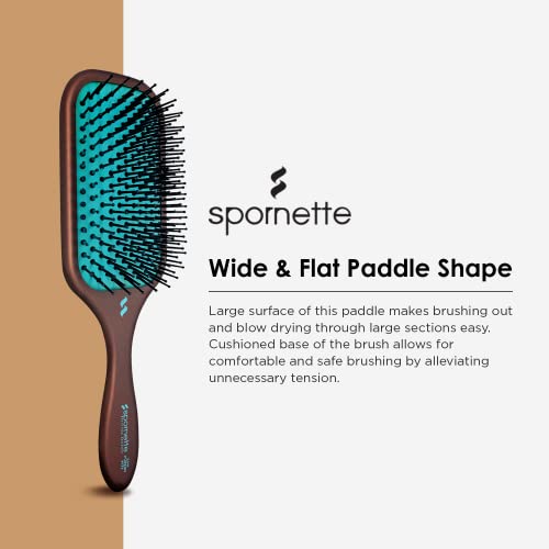 Spornette İyon Füzyon Kürek Saç Fırçası, iyonik Naylon Kıllar-Dolaşık açıcı, Düzleştirici ve Pürüzsüzleştirici, Orta