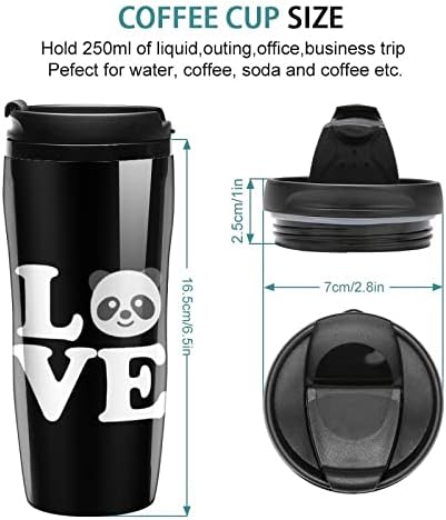 Aşk Panda termos kupa kapaklı Yeniden Kullanılabilir Seyahat Kupa Plastik Su Şişesi Çift Duvar Kahve Fincanı
