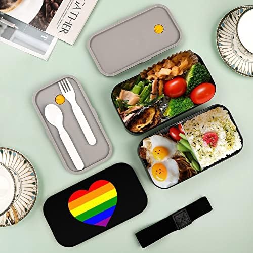 LGBT Eşcinsel Gurur Bayrağı Bento yemek kabı Sızdırmaz Bento yemek kabı gıda Kapları için 2 Bölmeli Ofis Çalışma