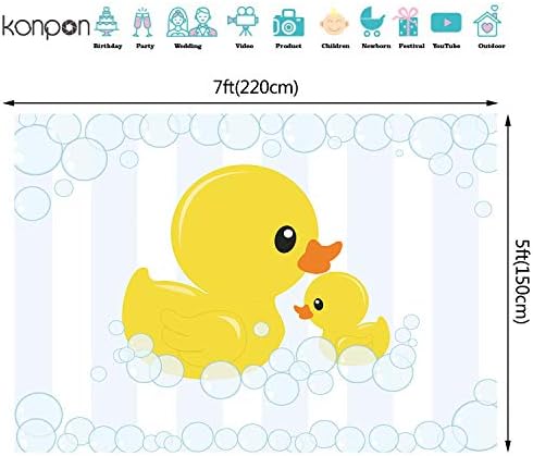 5x3ft Fotoğraf Arka Plan Sevimli Küçük Sarı Ördek Tema Bebek Duş Kabarcık Zemin Ördek Parti Olay Süslemeleri Afiş