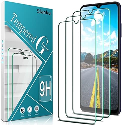 Slanku [3 Paket] Ekran Koruyucu ıçin Samsung Galaxy A03s, A03 Temperli Cam, Anti Scratch, Kabarcıklar Ücretsiz, Vaka