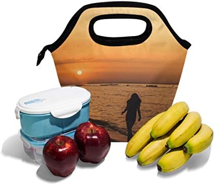 Öğle yemeği Kutuları Arkadan Aydınlatmalı Plaj Şafak Öğle Yemeği soğutucu çanta Tote Çanta Yalıtımlı fermuarlı çanta