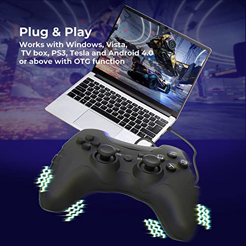 VERİ KURBAĞA Kablolu PC Oyun Denetleyicisi USB Oyun Joystick İçin PS3 / Android Telefon Çift Titreşim Gamepad için