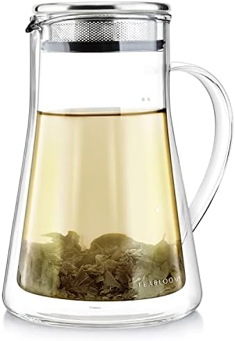 Teabloom Zarif Tek Dokunuşla Yalıtımlı Çaydanlık-İki Kişilik Çay Makinesi (24 oz / 2 Kupa) - Gevşek Yapraklı Çay