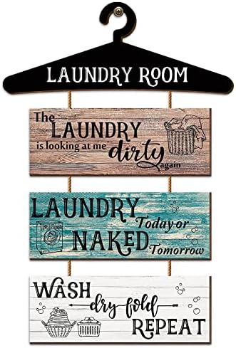 Çamaşır Odası Dekoru 4 Adet Ahşap Çamaşır Odası Tabelaları Duvar Dekoru Komik Çamaşır Odası Tabelaları Eski Çamaşır
