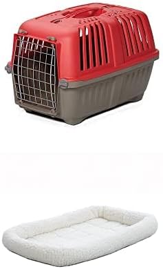 Evcil Hayvan Taşıyıcı ve Evcil Hayvan Taşıyıcı Yatak Paketi: Sert Taraflı Köpek Taşıyıcı, Kedi Taşıyıcı, Kırmızı