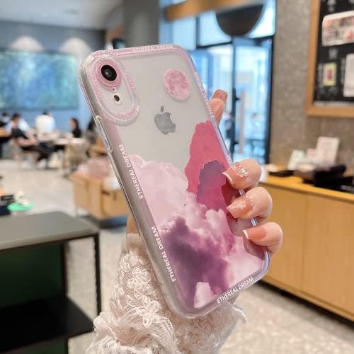 MGQILING Sevimli Kılıf için Uyumlu iPhone XR Bulut Durumda Kamera Koruması ile Yumuşak TPU Darbeye Dayanıklı Dolunay