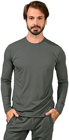 90 Derece Refleks Ultra Yumuşak Ekip Boyun Uzun Kollu Gömlek Erkekler için