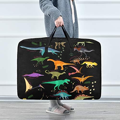 N / A Yatak Altı Büyük Kapasiteli saklama çantası-Dinozorlar Sevimli Yorgan Giyim Organizatör Dekorasyon Su Geçirmez