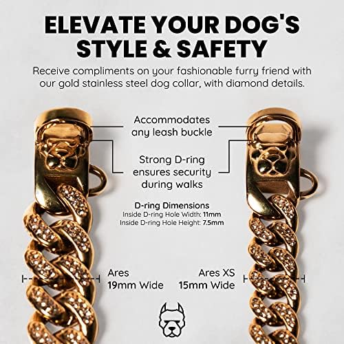 Bully Chainz Altın gem zinciri Güvenli Toka Tasarımı ile Köpek Metal Zincir Yaka-18K gem zinciri Güçlü Ağır Çiğneme