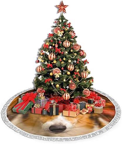 Köpek Güz Noel Ağacı Etek, noel Ağacı Etek Mat Püskül ile Tatil Düğün Parti Dekor için 48