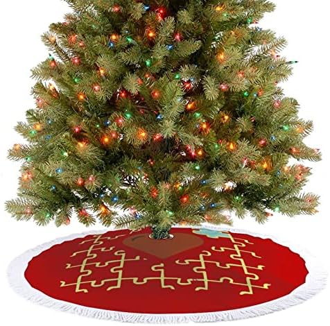 Otizm Farkındalık Noel ağacı etek Tatil Parti süslemeleri için Püskül Dantel ile