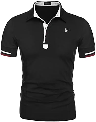 COOFANDY erkek polo gömlekler Kısa Kollu Polo Golf Gömlek Casual Slim Fit Temel pamuklu tişört