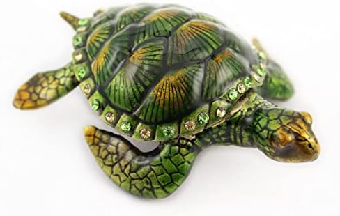 Yeşil Kaplumbağa Balık Takı Biblo Kutusu Dekoratif Koleksiyon Deniz