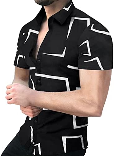 XXBR Düğmeli gömlekler Mens için, Yaz erkek Turn - aşağı yaka kısa kollu katı sonbahar iş rahat üstleri T-shirt T-shirt