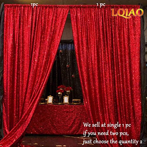 LQIAO 4x7ft Kırmızı Pırıltılı Pullu Kumaş fotoğraf arka fonu,Düğün fotoğraf kabini,Fotoğraf Arka Plan,Töreni Arka