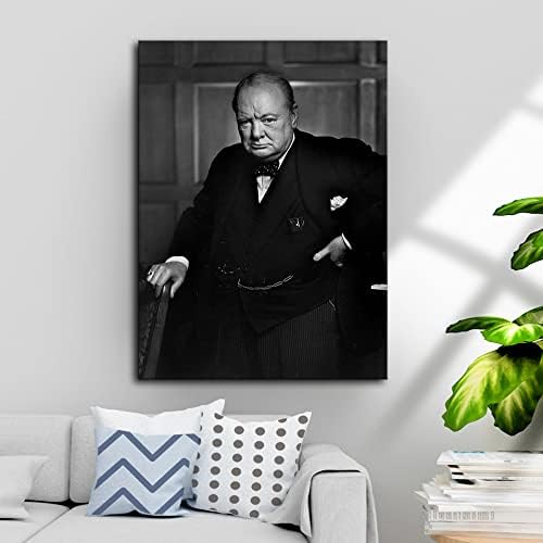 Winston Churchill Poster, ingiliz Başkanı, Dünya Savaşı, Winston Churchill Vintage Siyah ve Beyaz Fotoğraf, Duvar