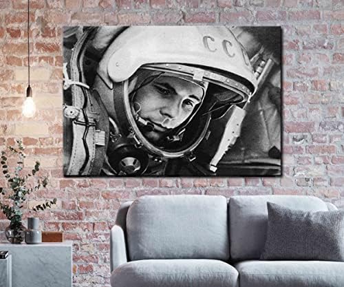 Yuri Gagarin Poster, ılk Adam Uzay Sovyet Kozmonot Yuri Gagarin Vintage Fotoğraf Tuval Baskı Poster Duvar Sanat Odası