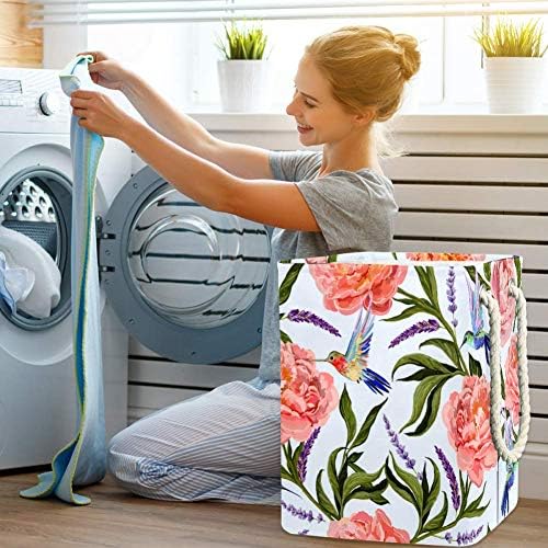 Inhomer Güzel Çiçek Yaz Desen 300D Oxford PVC Su Geçirmez Giysiler Sepet Büyük çamaşır sepeti Battaniye Giyim Oyuncaklar
