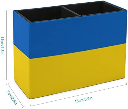 Ukrayna bayrağı PU Deri kalem Sahipleri Çok Fonksiyonlu Kalem Kupası Konteyner Desen masa düzenleyici Ofis Ev İçin