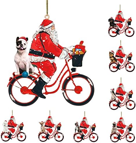 HEVİRGO Santa Bisiklet Şekli Noel Süsleri, Bisiklete Binen Noel Baba, Koleksiyon Figürleri, Bisiklete Binen Noel