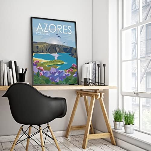 Azores / Portekiz / Seyahat Posteri / Seyahat Şehir Poster Baskı, Duvar Sanatı, Vintage Baskı, Retro Poster