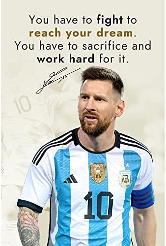 İlham Sloganı Alıntı Lionel Poster Ünlü Futbol Efsanesi Oyuncular Posterler Futbol Süperstar Posteri Spor Duvar Sanatı