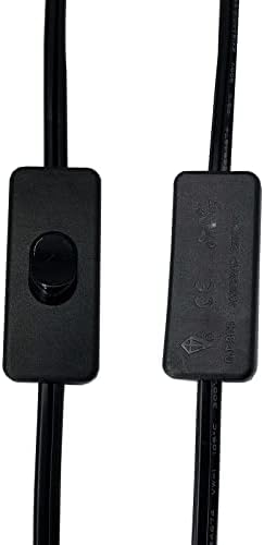 Anahtarlı Fişli Lamba Kablosu, 2'li Paket Siyah Lamba Kablosu Değişimi, Uzatma Kablosu 6 Fit, Polarize Fiş, Kablolamaya