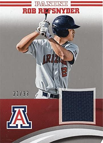 Rob Refsnyder oyuncu yıpranmış jersey yama Beyzbol kartı (Arizona Wildcats) Panini Takım Koleksiyonu Gümüş RRUA