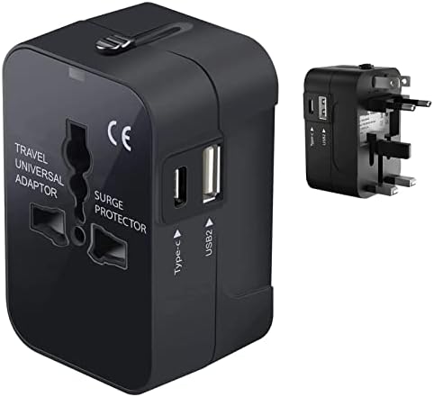 Seyahat USB Plus Uluslararası Güç Adaptörü 3 Cihaz için Dünya Çapında Güç için BLU Neo 3.5 ile Uyumlu USB TypeC,