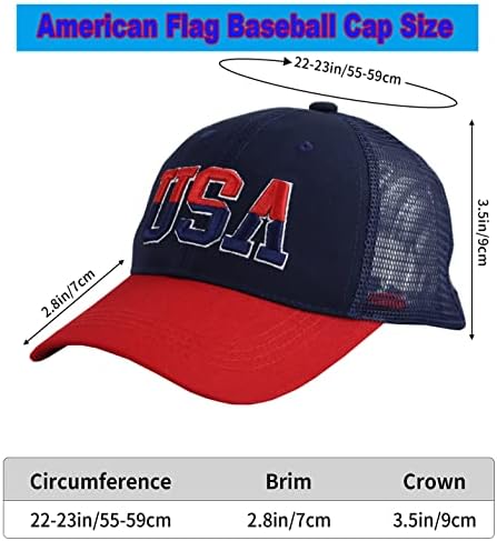 Fxbwhtey Amerikan Bayrağı Beyzbol Kapaklar Erkekler Kadınlar için, ABD kamyon şoförü şapkaları, İşlemeli Ayarlanabilir