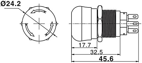 SVAPO 1 ADET 19mm Durdurma Desen Düz Yuvarlak Paslanmaz Çelik Metal Acil Durdurma Düğmesi Anahtarı Basma Kilidi Dönüş