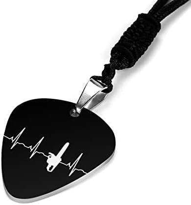 Testere Kalp Atışı gitar Seçim Kolye Kişiselleştirilmiş Titanyum Çelik Kolye Takı Erkekler Kadınlar için