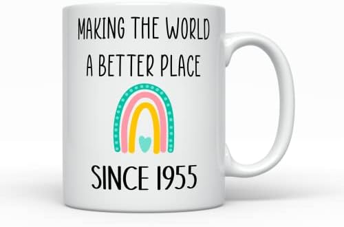 1955'ten beri dünyayı daha iyi bir yer haline getiren, 1955 Doğumlu Kahve Fincanı, 68 Yaşında, 68. Doğum Günü için