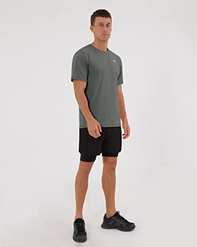ODODOS Atletik erkek t-shirtleri, UPF 50 + Güneş Koruma SPF Hızlı Kuru Gömme Ekip Boyun Koşu Kısa Kollu Üstleri