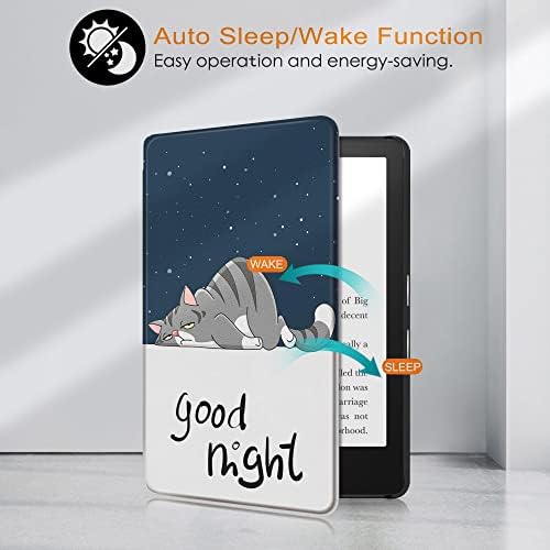 Otomatik Uyku ve Uyandırma / Manyetik Kapatma (Mutlu) ile Yepyeni Kindle Oasis (10. Nesil, 2019 Sürümü)için kılıf