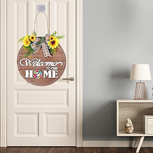 12 Evimize Hoş Geldiniz Ayçiçeği Ön Kapı Dekoru, 13 Değiştirilebilir Simgeli Duvar/Kapı/Sundurma/Çiftlik Evi/Avlu