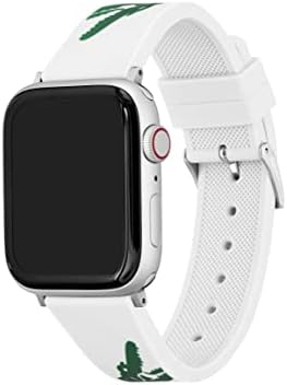 Lacoste Apple Watch Silikon Kayış Unisex, Renk: Beyaz ve Yeşil (Model: 2050016)