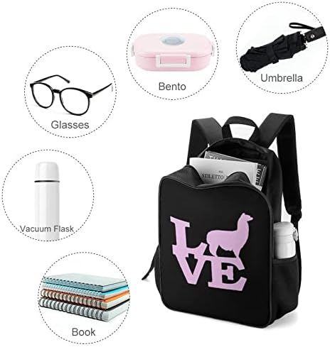 Alpaka Unisex sırt çantası hafif sırt çantası moda omuz çantası su şişesi cepler ile seviyorum