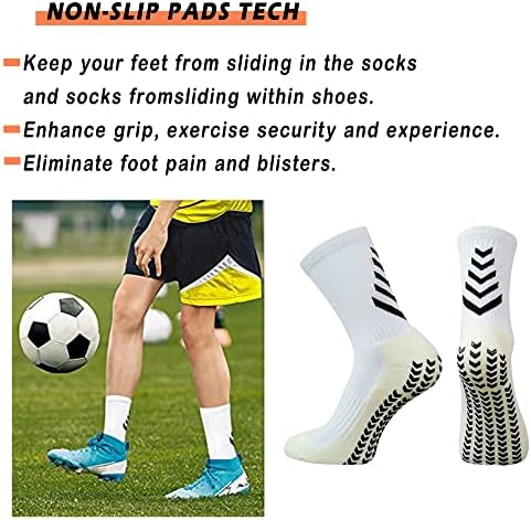 MR.KM 3 Pairs Anti Kayma futbol çorapları, erkek futbol çorapları, Kaymaz Kavrama Çorap Futbol Basketbol Maraton