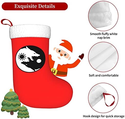 CUTEDWARF Yin Yang Kurt Noel Çorap Noel Ağacı Süsleri Noel Çorap Noel Tatil Parti Hediyeler için 18 İnç