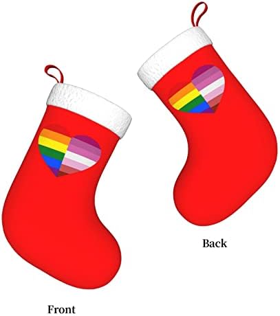 CUTEDWARF LGBT Transseksüel Gurur Bayrağı Kalp Noel Çorap Noel Ağacı Süsleri Noel Çorap Noel Tatil Parti Hediyeler
