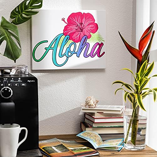 Aloha Tasarımları-Aloha Hawaii 11x 14 Tuval Duvar Sanatı Boyama Asmaya Hazır Yüksek Çözünürlüklü Renklerle Modern