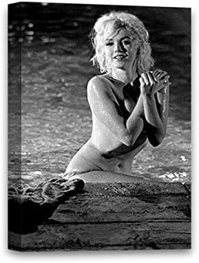 Komik Çirkin Noel Kazağı Çıplak Marilyn Monroe Tuval Deniz Baskı Sanat Marilyn Monroe Siyah ve Beyaz Baskılı Dekor