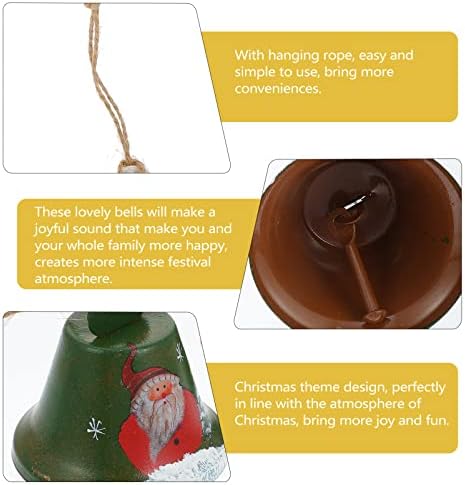 Toyvıan 4 Adet Noel Jingle Bells Çuval Bezi Dize Rustik Boyalı Demir Çan Noel Ağacı askı süsleri Tatil için Açık