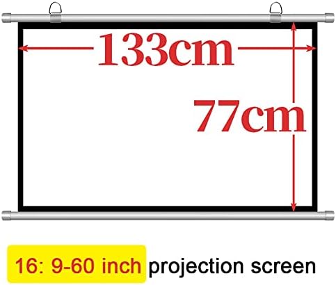 KADEUX Taşınabilir Projeksiyon Ekranı 60 inç film ekranı Aşağı Çekin Ekran HD projeksiyon perdesi Duvar / Tavan Montaj